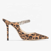 Chaussures de luxe pour femmes de créateur à talons de haute qualité en cuir de léopard