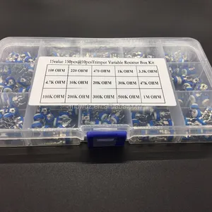 15値150PCS @ 10PCS TRIMPOT可変抵抗器キット調整可能抵抗器