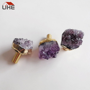 Maçanetas decorativas de cristal, botões feitos à mão de latão - Product Image 6