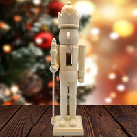 Ornement de Noël créatif en bois de noyer non peint de haute qualité, 38 cm, à clipser, soldat, décoration, cadeau, bibelot unique