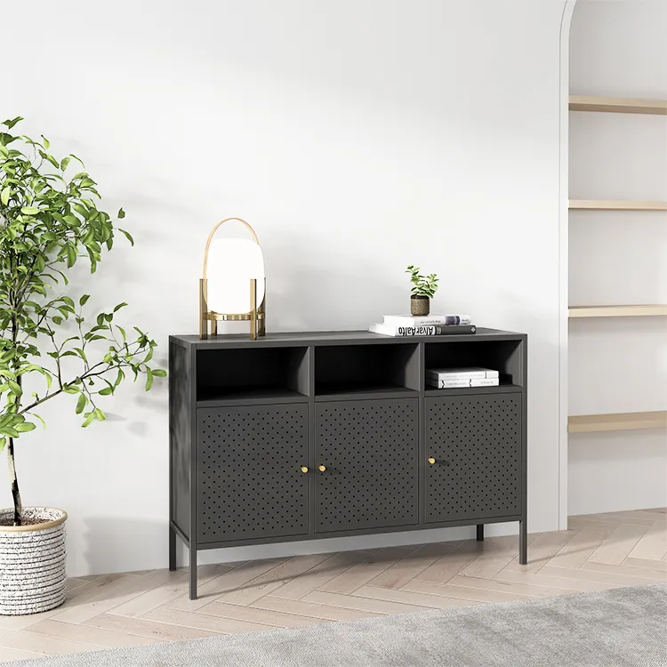 Steelite High Quality Metal Swing Door Sideboard Furniture/Modern Dining Buffet Sideboard Cabinet