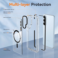 Coque de téléphone transparente magnétique en TPU de qualité supérieure pour S26 Plus, bicolore, antichoc, protection anti-chute pour S24, S25 Ultra