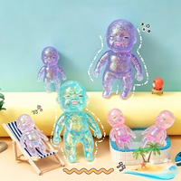 Jouet anti-stress transparent scintillant pour bébé, poupée souple à paillettes colorées, jouet sensoriel pour enfants et adultes, anti-anxiété