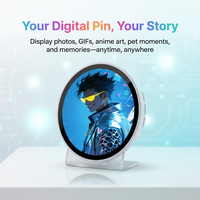 Badge électronique intelligent dynamique avec écran de 1,85 pouce, transfert de photos, GIFs et vidéos