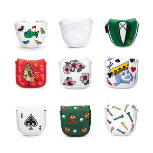 Juego de Fundas para Palos de Golf de Cuero PU Blanco Resistente a la Intemperie, con Bordado de Logotipo Personalizado, Diseño Trébol y Herradura, Venta al por Mayor de Fábrica OEM - Product Image 1