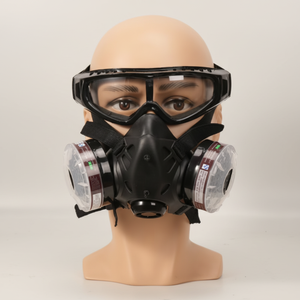 Máscara de Gas de Media Cara con Gafas Protectoras, Filtro Doble, Carbón Activado, Respirador KN95, Protección Industrial para Soldadura y Pintura - Product Image 1