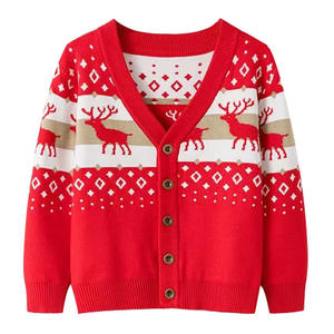Vente chaude vêtements coton nouveau-né bébé vêtements coton biologique automne et hiver bébé noël <span class=keywords><strong>pull</strong></span> à manches longues col en v - Product Image 1