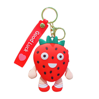 Porte-clés unisexe exquis en silicone mini, motif fruit, bonbon, poupée en PU, dessin animé mignon, pendentif pour sac à dos et porte-monnaie