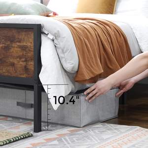 Оптовая продажа, американский Викторианский винтажный стиль, черная королевская платформа, кровати, железная сталь, размер королевы, металлическая рама для кровати, двойная - Product Image 5