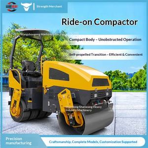 Rodillo Compactador de Doble Rueda de Acero Pequeño, Totalmente Hidráulico, con Vibración, Tipo Carro, Portátil, para Compactación de Relleno - Product Image 1