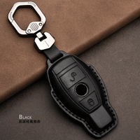 Porte-clés de voiture en cuir avec anneau de chaîne pour Mercedes Benz W203 W210 W211 W124 W202 W204 AMG, accessoires