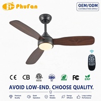 Ventilateur de plafond 48 pouces à 3 pales avec lumière, télécommande, moteur DC, design moderne pour salon, chambre, intérieur, maison