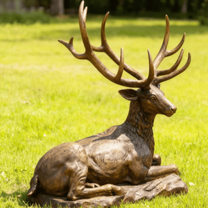 تمثال غزال برونزي مصبوب حديث بحجم طبيعي مخصص لتزيين الحدائق الخارجية - Product Image 5