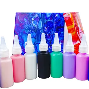 High quality 60ml Acrylic Pouring Paint colorful Liquid Painting Children Creative DIY Hand painted Fluid Bear paint