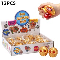 Balle souple en forme de crâne en TPR, cadeau de fête d'Halloween et bloc sensoriel, jouet anti-stress amusant à presser pour enfants et adultes