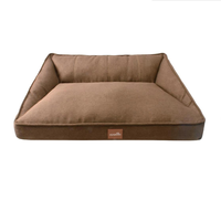 Lit pour chien et chat personnalisé 76x63x29 cm, rembourrage en coton doux et soyeux, bord surélevé en polaire Teddy, housse non amovible, OEM/ODM acceptés