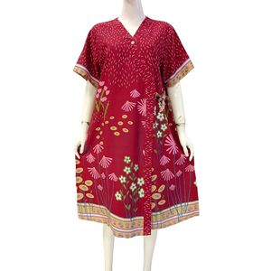 DS YUKATA Ropa de dormir para mujer con tela de rayón no tejida transpirable y un diseño casual con cuello redondo para relajarse con estilo. - Product Image 1