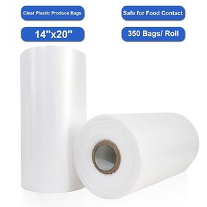 Plastic Produce <b>Bags</b> on a Roll, Clear, Food Storage <b>Bags</b> for <b>Bread</b>, Vegetable, Fruits and Meat, 350 <b>Bags</b>/Roll (14'X20'/4 Rolls) - Product Image 4