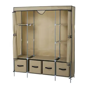 Casa muebles de dormitorio de metal desmontables de acero no tejida de almacenamiento en rack wardrope