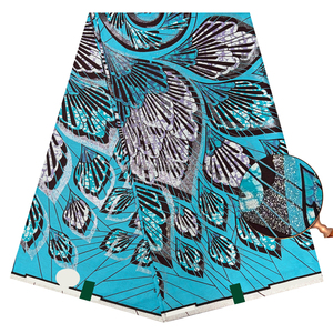 Dernier modèle de <span class=keywords><strong>tissu</strong></span> africain <span class=keywords><strong>en</strong></span> coton 100% de haute qualité, Super Flash Wax Grand Wax avec paillettes, imprimé Capulana pour robe - Product Image 2