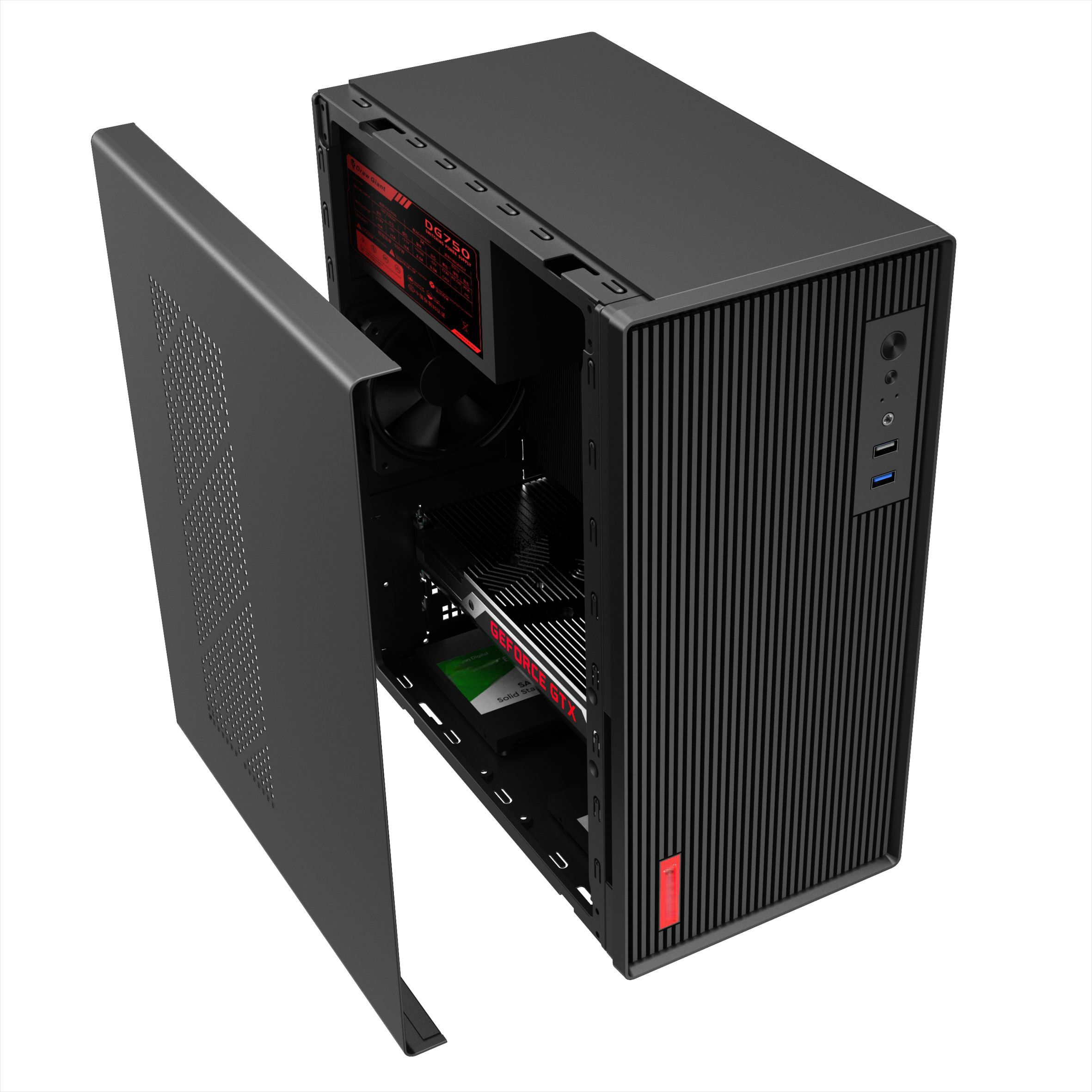 Custom Gaming PC Computer Case Bag Tempered Glass Mid Tower MATX