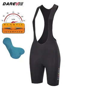 Darevie new style custom reflective gradient logo cycling sports bib shorts pants black ladies padded bicycle racing bibs