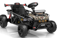 Voiture électrique pour enfants 18V 9AH à double batterie, avec commande manuelle avant/arrière, Bluetooth, lumières LED, suspension des roues arrière, UTV électrique