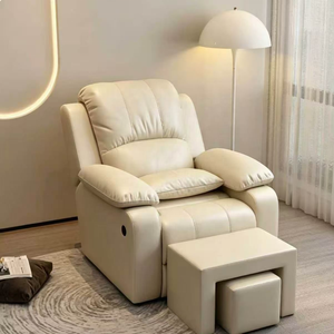 Sofá Cama Manual Extensible Blanco para Salón de Uñas y Spa con Taburete de Brazos, Set de Sofá para Tienda de Spa al por Mayor - Product Image 1