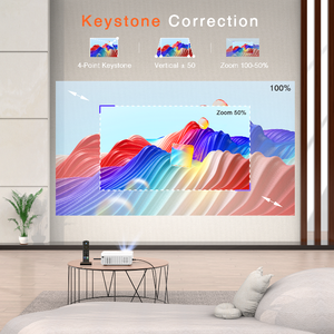 Máy chiếu Native 1080P di động, máy chiếu video, rạp chiếu phim tại nhà với Wifi, hỗ trợ Bluetooth, hỗ trợ máy chiếu 4K - Product Image 4