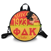Sac rond en tissu réutilisable de haute qualité pour femme, sac de week-end de la sororité Chi Eta Phi