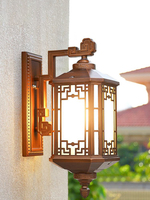 Lampe murale à pilier, solaire, LED, IP55, étanche, bronze, culot E27, style chinois, pour cour, balcon, villa, portail