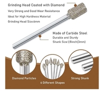 Accessoires Dremel Tête de meulage diamantée, 20 pièces, 3mm, outils abrasifs, mini foret, ensemble de fraises, outils de travail du bois