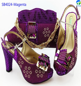 Ensemble Chaussures et Sac Italiens Magenta pour Femmes, Meilleures Ventes, Chaussures et Sac de Soirée Nigérianes - Product Image 1
