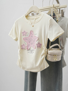 เสื้อยืดแขนสั้นคอตตอนทอเนื้อหนักคุณภาพสูงขนาดใหญ่พิเศษสั่งทำได้  ลายพิมพ์ 3 มิติแบบกำหนดเอง - Product Image 4