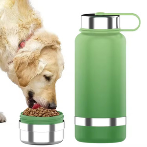 Grande tasse en acier inoxydable de 1 l avec fond amovible, design classique pour les animaux de compagnie en promenade en extérieur - Product Image 1