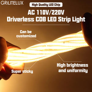 Tira de Luz LED COB Flexible 110V/220V, Impermeable IP65, 1000lm/m, 296LEDs/m, Cinta de 10mm para Iluminación de Gabinetes, Tira LED AC sin Controlador - Product Image 5