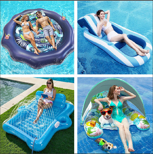 Addotron - Piscina Inflable de PVC para Tomar el Sol, Tumbona Flotante con Sombrilla Luminosa, Juguete Acuático para Exteriores - Product Image 1