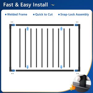 <span class=keywords><strong>Kit</strong></span> de portail extérieur <span class=keywords><strong>en</strong></span> aluminium de 1,22 m x 0,91 m, portail de véranda découpable, portail de balustrade extérieur pour balustrades de terrasse, patios, vérandas, jardins - Product Image 2
