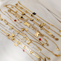 Pulseras de Cadena XIXI de Marca, Joyería de Moda Impermeable con Trébol, Accesorios para Mujer de Acero Inoxidable Mixto Chapado en Oro de 18K