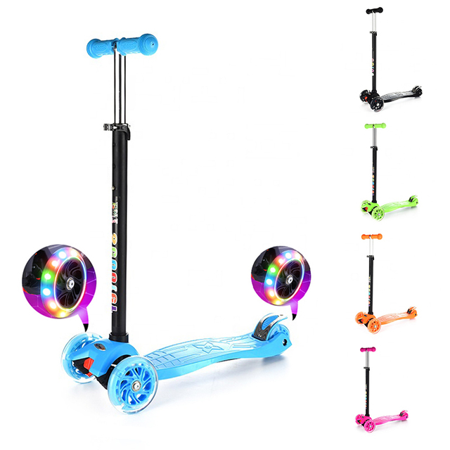 Wholesale Kids Scooter Led Foldable Adjustable Height Kids Design 3 Wheel Kick Kids Scooter With 3 Flashing Wheels