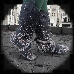 Bottes <span class=keywords><strong>de</strong></span> <span class=keywords><strong>danse</strong></span> <span class=keywords><strong>de</strong></span> luxe personnalisées avec strass en cristal coloré pour femmes, talons scintillants pour salsa, bachata, performance, <span class=keywords><strong>danse</strong></span> <span class=keywords><strong>sociale</strong></span> - Product Image 6
