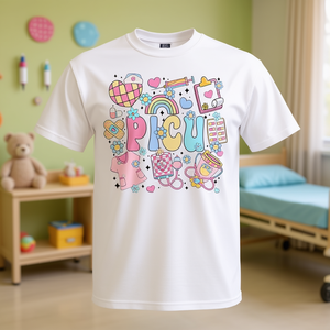 T-shirt d'infirmière pédiatrique rétro pour adultes, unisexe, col rond, manches courtes, impression numérique - Product Image 2