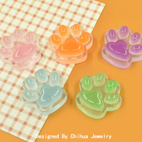 Cabochon a forma di zampa di gatto in resina colorata e luminosa, che si illumina al buio, per fiocchi per capelli, decorazioni fai da te, scrapbooking e decorazioni per telefoni.