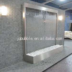Mur d'eau en verre rectangulaire d'intérieur avec éclairage LED, cadre en acier inoxydable, design moderne pour restaurants - Product Image 5