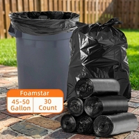 Sacs poubelles en plastique HDPE recyclé, résistants, parfumés, noirs, pour entrepreneurs en construction, vente en gros sur mesure