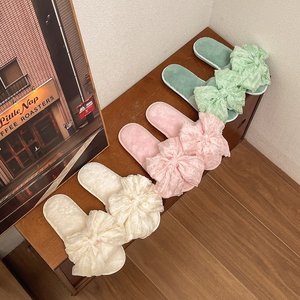 Da donna grazioso fiocco ben educato per pantofole con suola morbida Anti-Slip Open Toe stile Hotel TPR per la stagione primaverile invernale a casa - Product Image 2