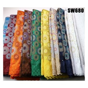 Tela de encaje real inglés, gasa suiza, encaje bordado de algodón - Product Image 6