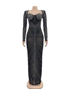 Bereit zum Versand Prom Luxus Diamant Sexy Maxi Long Bodycon Party Modest Abendkleid - Product Image 4