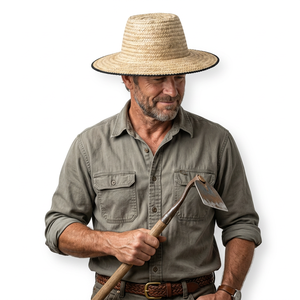 Sombrero de Paja Estilo Marinero Hecho a Mano con Ala Ancha |   Hoja de palma natural tejida a rayas |   Venta al por Mayor de Ropa para Fiestas en la Playa para Mujeres y Hombres |   Diseño de Flecos Personalizado - Product Image 5