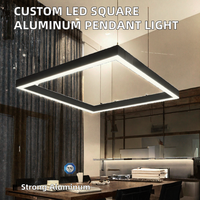 Connecteur de profilé en aluminium Allred pour suspension linéaire carrée LED personnalisée, lumière blanche chaude douce 2700K, angle de faisceau 100°